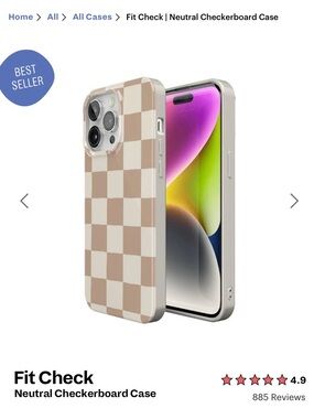 Fit Check Neutral Checkerboard Phone Case - Beige & White